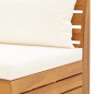 vidaXL Muebles de jardín 6 pzas y cojines madera acacia blanco crema 