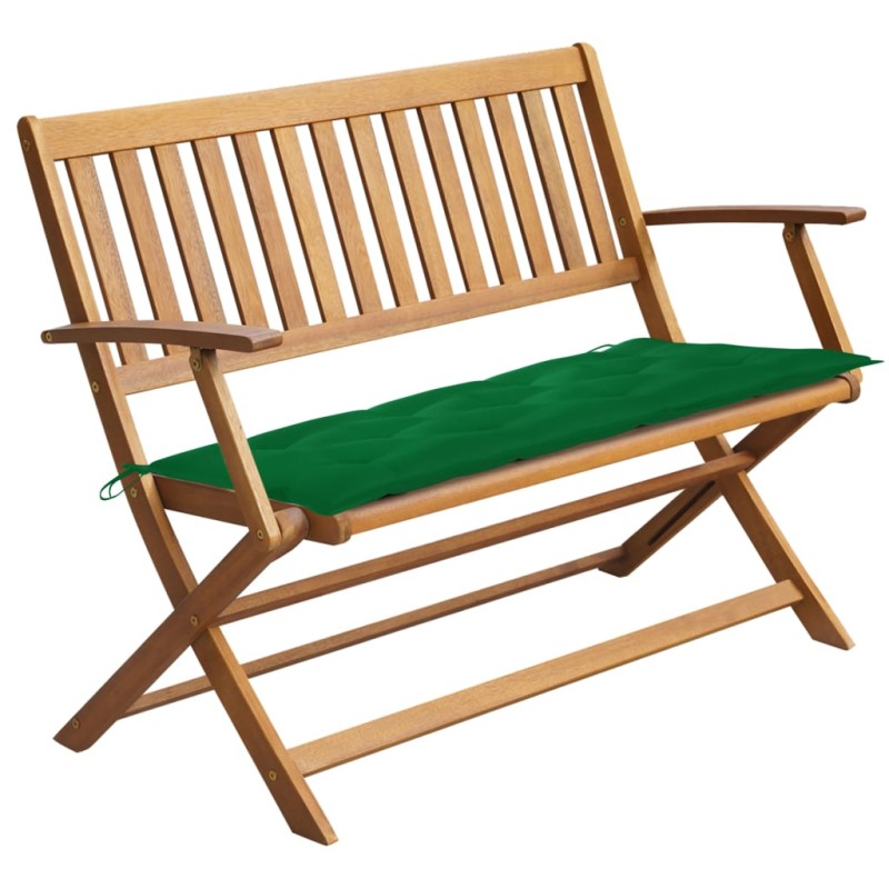vidaXL Banco de jardín con cojín madera maciza de acacia 120 cm vidaXL Banco de jardín con cojín madera maciza de acacia 120 cm