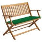 vidaXL Banco de jardín con cojín madera maciza de acacia 120 cm vidaXL Banco de jardín con cojín madera maciza de acacia 120 cm