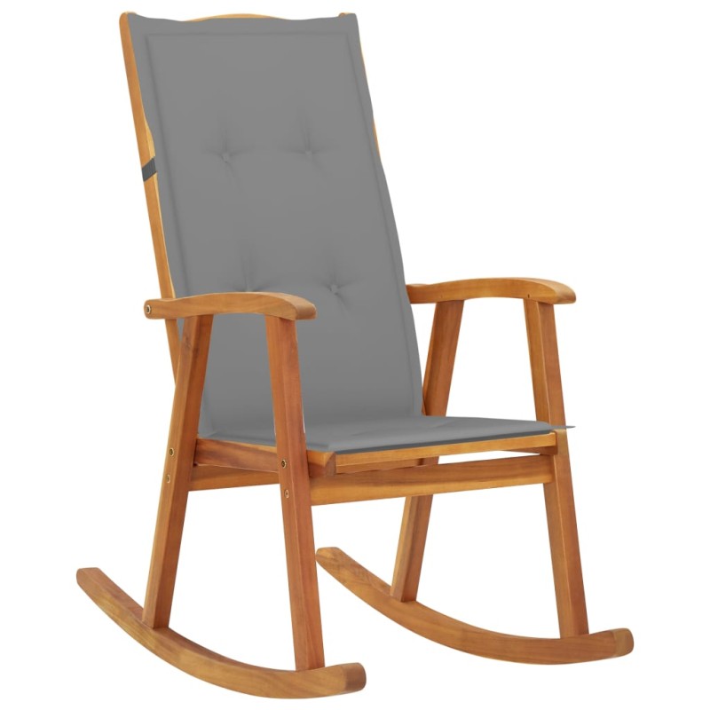 vidaXL Silla mecedora con cojines madera maciza de acacia vidaXL Silla mecedora con cojines madera maciza de acacia