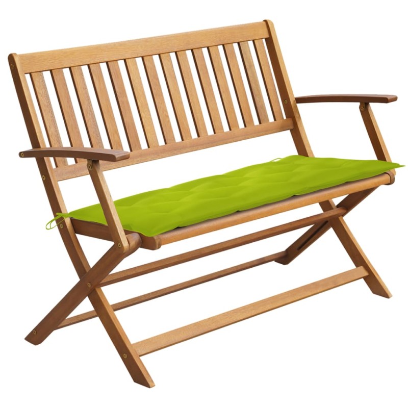 vidaXL Banco de jardín con cojín madera maciza de acacia 120 cm vidaXL Banco de jardín con cojín madera maciza de acacia 120 cm