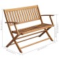 vidaXL Banco de jardín con cojín madera maciza de acacia 120 cm vidaXL Banco de jardín con cojín madera maciza de acacia 120 cm