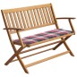 vidaXL Banco de jardín con cojín madera maciza de acacia 120 cm