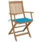 vidaXL Sillas de jardín plegables 2 uds y cojines madera maciza acacia vidaXL Sillas de jardín plegables 2 uds y cojines madera maciza acacia