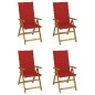 vidaXL Sillas de jardín reclinables 4 uds madera maciza acacia cojines vidaXL Sillas de jardín reclinables 4 uds madera maciza acacia cojines