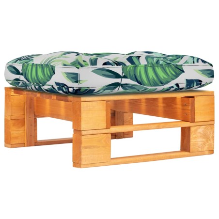 vidaXL Otomana de jardín de palets madera pino impregnada marrón miel