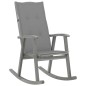 vidaXL Silla mecedora con cojines madera maciza de acacia gris vidaXL Silla mecedora con cojines madera maciza de acacia gris