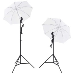 vidaXL Kit estudio fotográfico lámparas, sombrillas, fondo y reflector 
