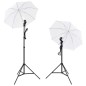 vidaXL Kit estudio fotográfico lámparas, sombrillas, fondo y reflector vidaXL Kit estudio fotográfico lámparas, sombrillas, fondo y reflector