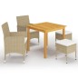 vidaXL Juego de comedor de jardín de 5 piezas beige vidaXL Juego de comedor de jardín de 5 piezas beige