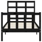 vidaXL Estructura de cama con cabecero madera maciza negro 100x200 cm vidaXL Estructura de cama con cabecero madera maciza negro 100x200 cm