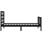 vidaXL Estructura de cama con cabecero madera maciza negro 100x200 cm vidaXL Estructura de cama con cabecero madera maciza negro 100x200 cm