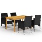 vidaXL Juego de comedor para jardín de 5 piezas negro vidaXL Juego de comedor para jardín de 5 piezas negro