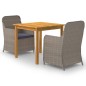 vidaXL Juego de comedor para jardín de 3 piezas marrón vidaXL Juego de comedor para jardín de 3 piezas marrón