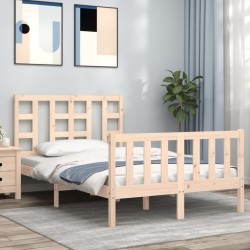 vidaXL Estructura de cama con cabecero madera maciza 120x200 cm