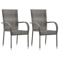 vidaXL Juego de comedor para jardín 3 piezas gris vidaXL Juego de comedor para jardín 3 piezas gris