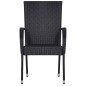 vidaXL Juego de comedor para jardín 5 piezas negro vidaXL Juego de comedor para jardín 5 piezas negro