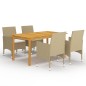 vidaXL Juego de comedor para jardín de 5 piezas beige vidaXL Juego de comedor para jardín de 5 piezas beige