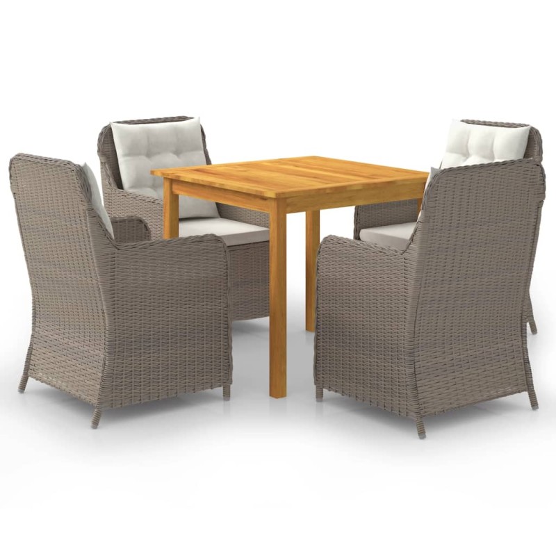 vidaXL Juego de comedor para jardín 5 piezas marrón vidaXL Juego de comedor para jardín 5 piezas marrón