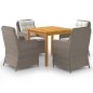 vidaXL Juego de comedor para jardín 5 piezas marrón vidaXL Juego de comedor para jardín 5 piezas marrón
