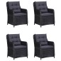 vidaXL Juego de comedor para jardín 5 piezas negro vidaXL Juego de comedor para jardín 5 piezas negro