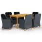 vidaXL Juego de comedor para jardín de 7 piezas gris oscuro vidaXL Juego de comedor para jardín de 7 piezas gris oscuro
