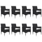vidaXL Juego de comedor de jardín de 9 piezas negro vidaXL Juego de comedor de jardín de 9 piezas negro