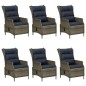 vidaXL Juego de comedor para jardín 7 piezas marrón vidaXL Juego de comedor para jardín 7 piezas marrón