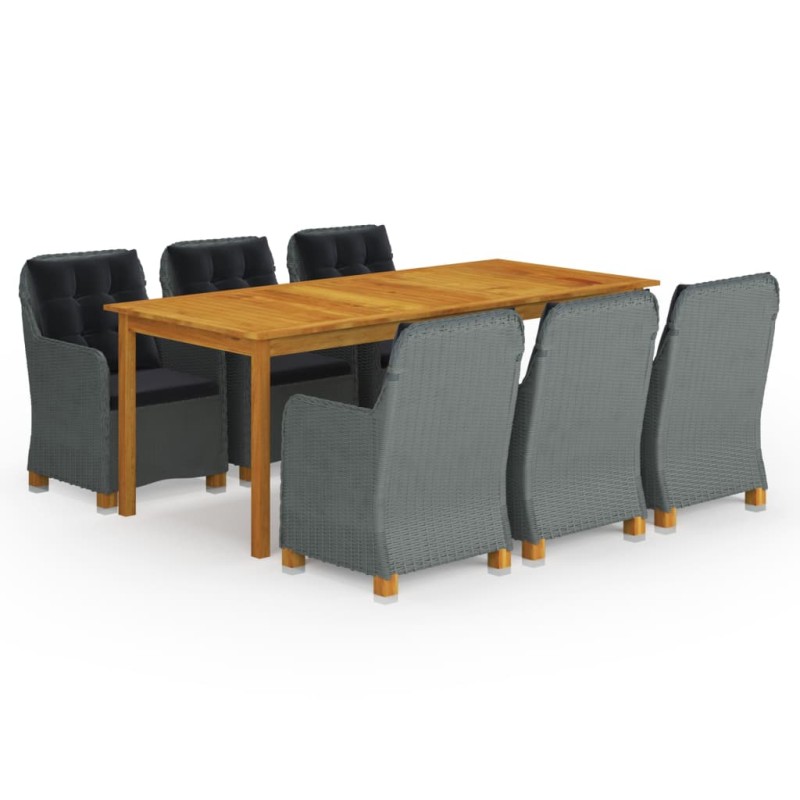 vidaXL Juego de comedor para jardín 9 piezas gris claro vidaXL Juego de comedor para jardín 9 piezas gris claro