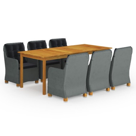 vidaXL Juego de comedor para jardín 9 piezas gris claro
