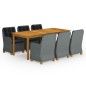 vidaXL Juego de comedor para jardín 9 piezas gris claro vidaXL Juego de comedor para jardín 9 piezas gris claro