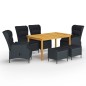 vidaXL Juego de comedor para jardín de 7 piezas gris oscuro
