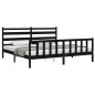 vidaXL Estructura de cama con cabecero madera maciza negro 200x200 cm vidaXL Estructura de cama con cabecero madera maciza negro 200x200 cm