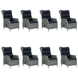 vidaXL Juego de comedor para jardín 9 piezas gris claro