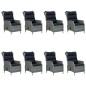 vidaXL Juego de comedor para jardín 9 piezas gris claro vidaXL Juego de comedor para jardín 9 piezas gris claro