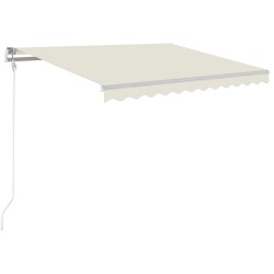 vidaXL Toldo automático con LED sensor de viento color crema 300x250cm