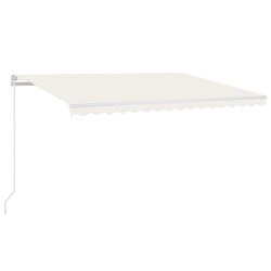 vidaXL Toldo retráctil manual con LED crema 400x300 cm