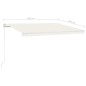 vidaXL Toldo retráctil manual con LED crema 400x300 cm vidaXL Toldo retráctil manual con LED crema 400x300 cm