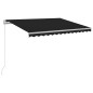 vidaXL Toldo manual retráctil con LED antracita 300x250 cm vidaXL Toldo manual retráctil con LED antracita 300x250 cm