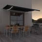 vidaXL Toldo automático LED sensor de viento gris antracita 500x300 cm vidaXL Toldo automático LED sensor de viento gris antracita 500x300 cm