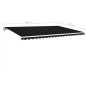 vidaXL Toldo automático LED sensor de viento gris antracita 500x300 cm vidaXL Toldo automático LED sensor de viento gris antracita 500x300 cm