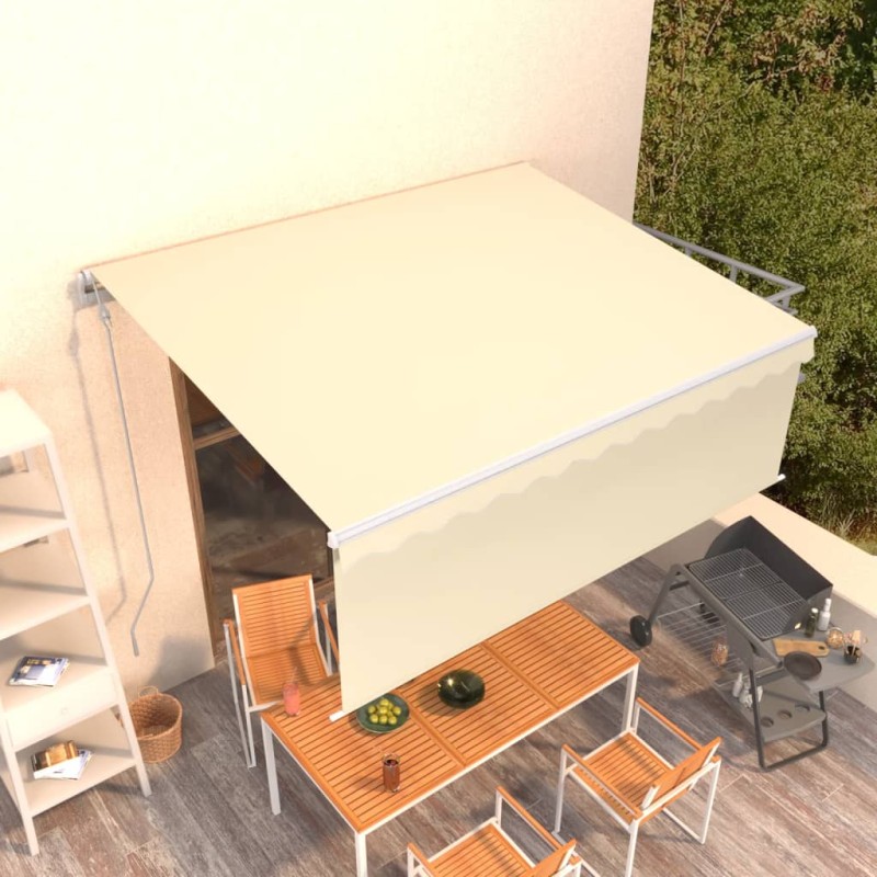 vidaXL Toldo automático retráctil con persiana color crema 4x3 m vidaXL Toldo automático retráctil con persiana color crema 4x3 m