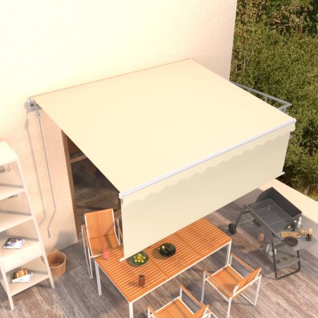 vidaXL Toldo automático retráctil con persiana color crema 4x3 m 