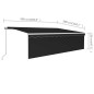 vidaXL Toldo retráctil manual con persiana 5x3 m gris antracita vidaXL Toldo retráctil manual con persiana 5x3 m gris antracita