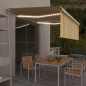 vidaXL Toldo automático con persiana LED sensor viento amarillo 4x3 m vidaXL Toldo automático con persiana LED sensor viento amarillo 4x3 m