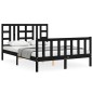 vidaXL Estructura de cama con cabecero madera maciza negro 160x200 cm vidaXL Estructura de cama con cabecero madera maciza negro 160x200 cm
