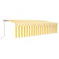 vidaXL Toldo retráctil manual con persiana amarillo y blanco 6x3 m vidaXL Toldo retráctil manual con persiana amarillo y blanco 6x3 m