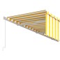 vidaXL Toldo retráctil manual con persiana amarillo y blanco 6x3 m vidaXL Toldo retráctil manual con persiana amarillo y blanco 6x3 m