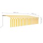 vidaXL Toldo retráctil manual con persiana amarillo y blanco 6x3 m vidaXL Toldo retráctil manual con persiana amarillo y blanco 6x3 m