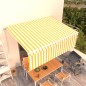 vidaXL Toldo retráctil manual con persiana amarillo y blanco 4,5x3 m